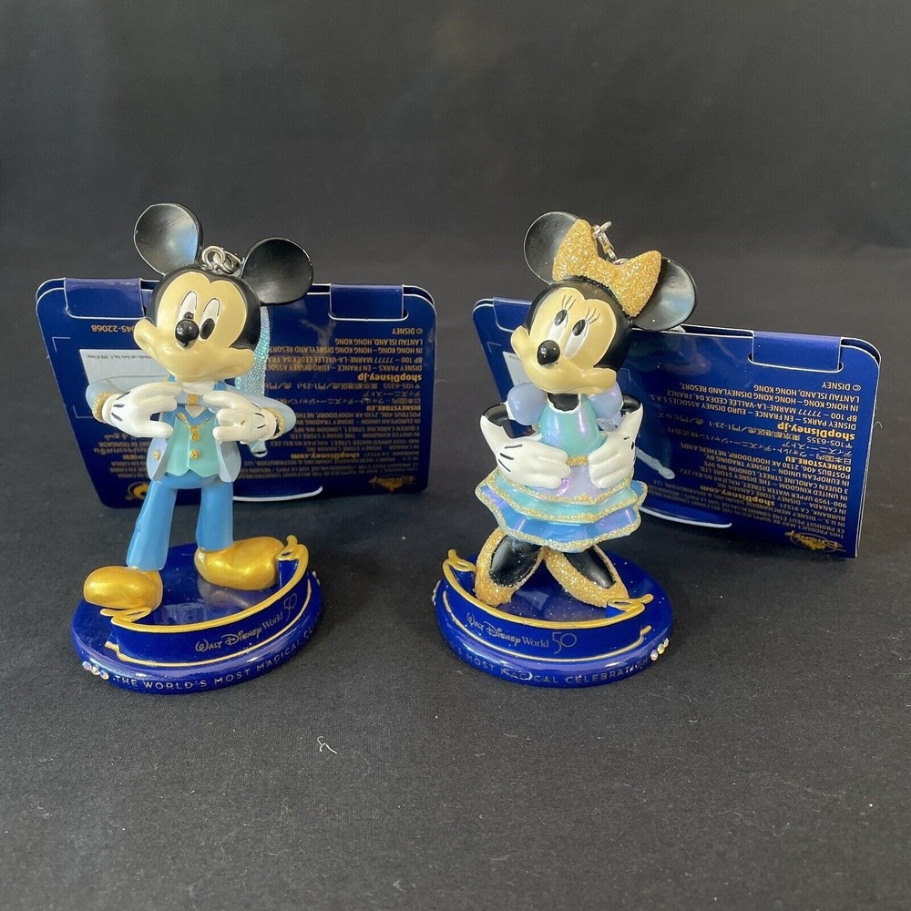 Walt Disney World 50th Anniversary Mickey & Minnie Mouse Ornament Figurine WDW